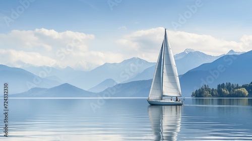 Image of sailboats on a serene lake. © kept