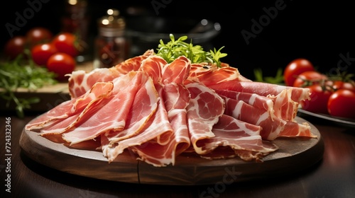 Image of slices of tasty cured ham.