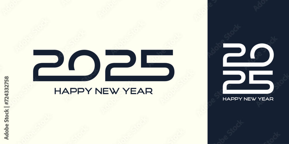 Fototapeta premium 2025 Happy New Year design vector. trendy new year 2025 design template.