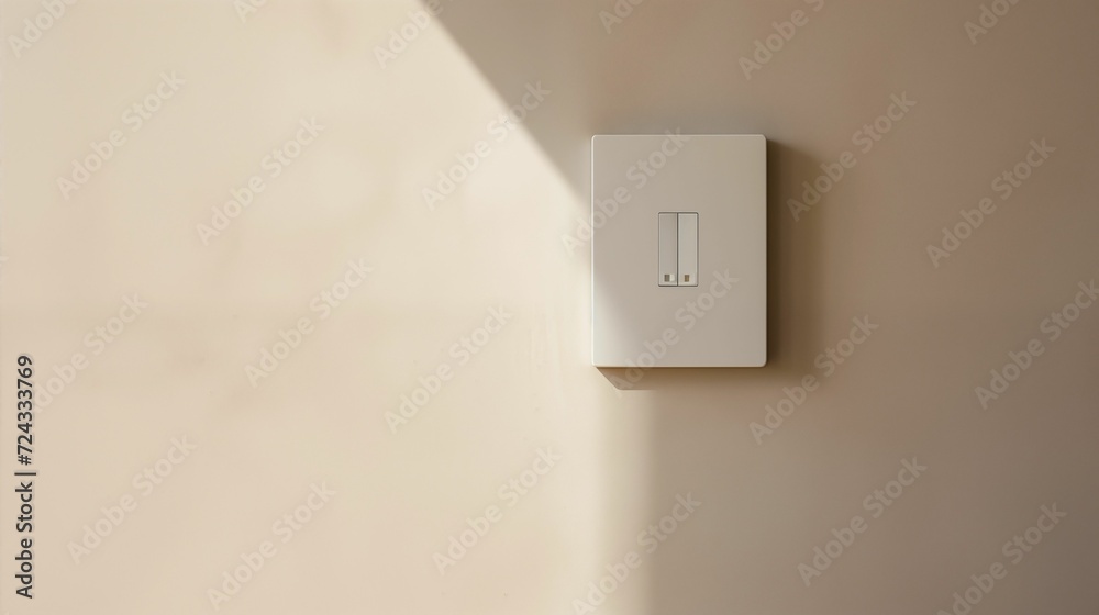 Light switch mounted on a neutral-colored wall.