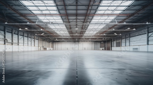 Interior of a large empty industrial building.