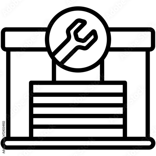 car service black outline icon.