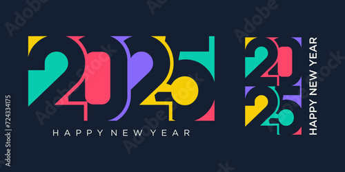 2025 Happy New Year design vector. trendy new year 2025 design template.