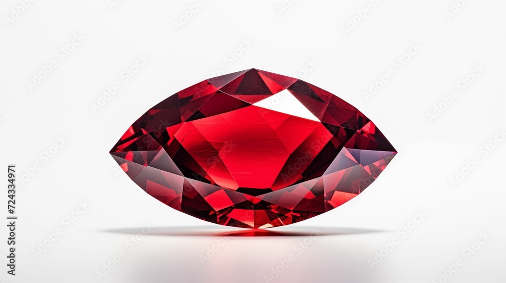 Red gemstone on a white background. Red gemstone on a white background.