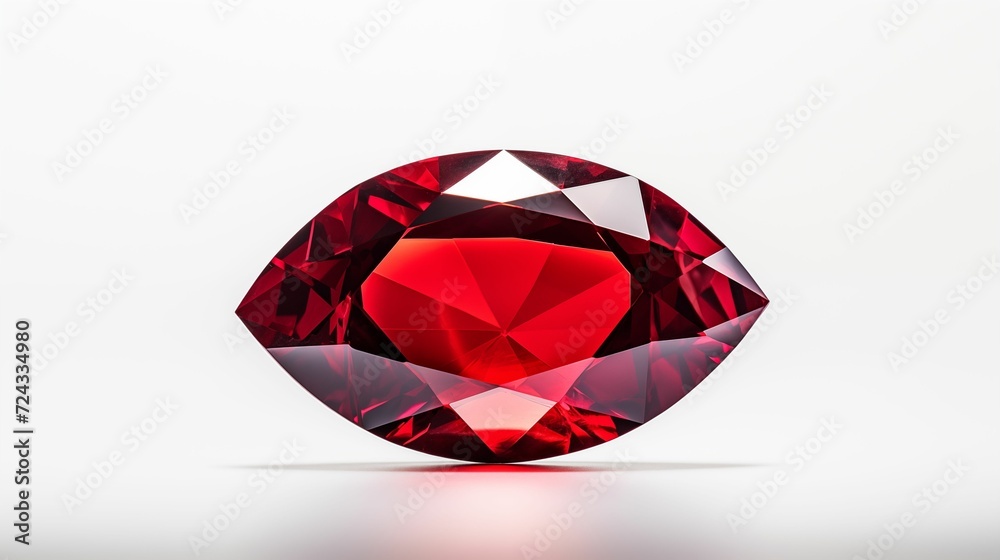 Red gemstone on a white background. Red gemstone on a white background.