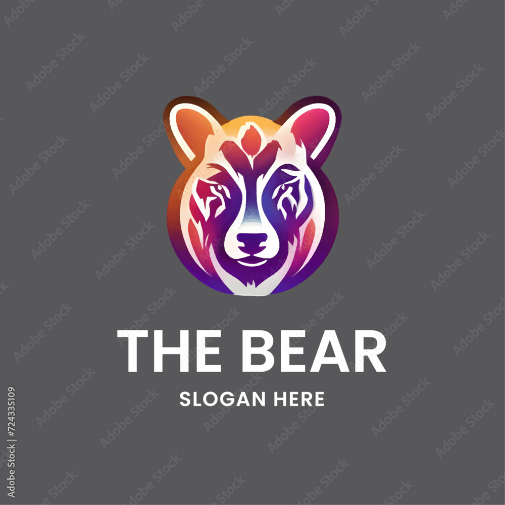 bear logo design gradient style