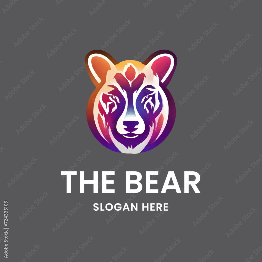 bear logo design gradient style bear logo design gradient style