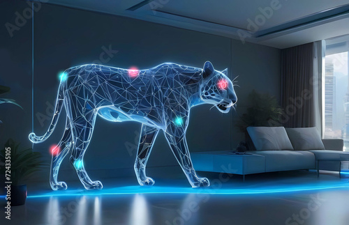 豹と未来型全身デジタルスキャン健康診断	 photo