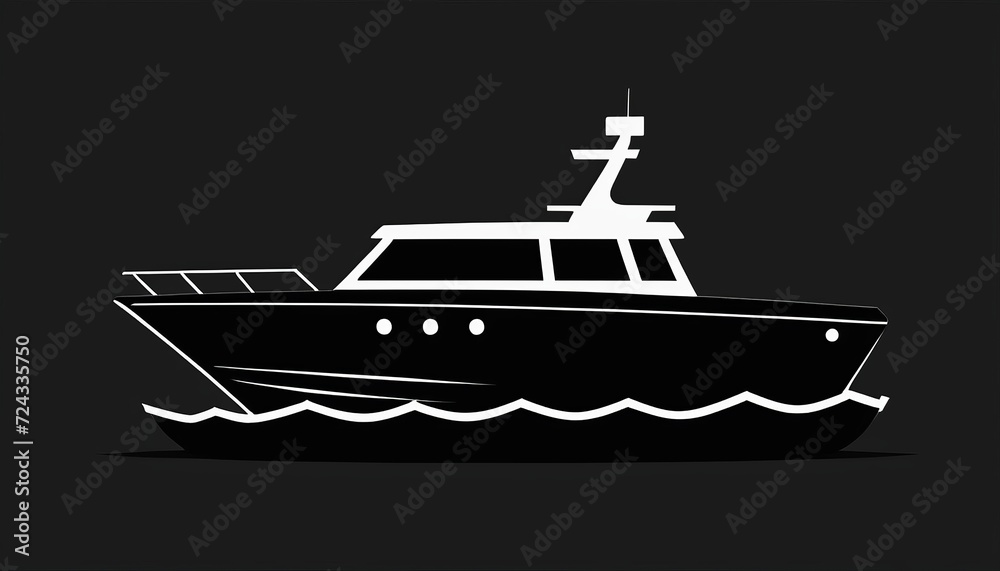 Flat Style Vector Design of Isolated Boat Toy Silhouette