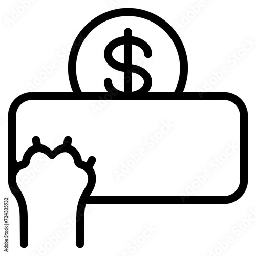 Pet donation icon with outline style. Suitable for website design, logo, app and UI. Based on the size of the icon in general, so it can be reduced.