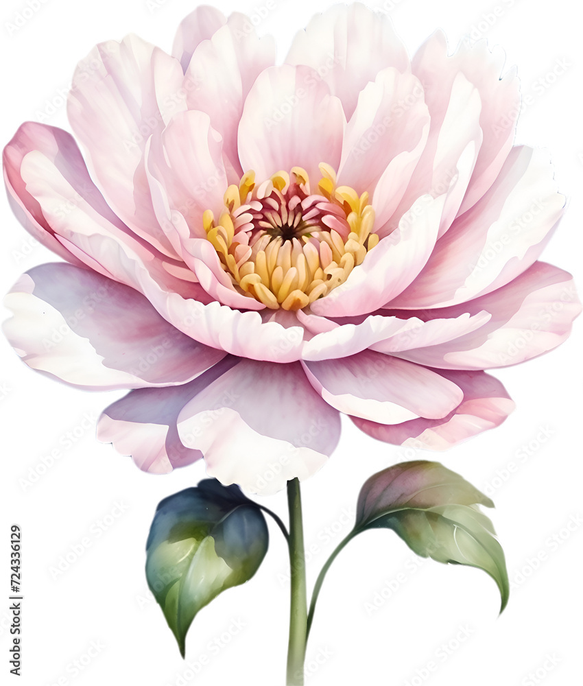 Obraz premium Watercolor painting of a cute pastel flower.