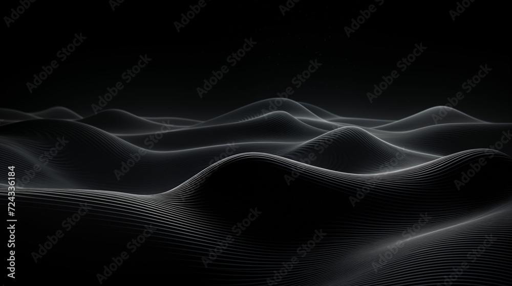 Sound waves on a black background.