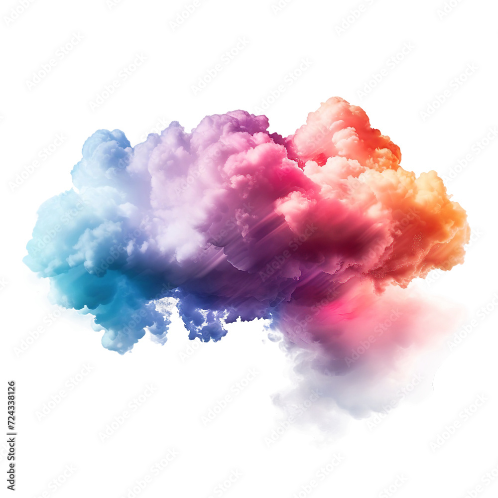 colorful cloud, isolated PNG object