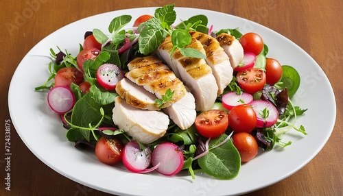 Healthy Chicken Breast Salad in Modern Graphic Design