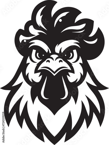 Angry Chicken Face Vector Design