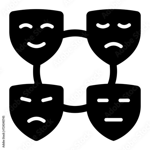 emotions glyph icon