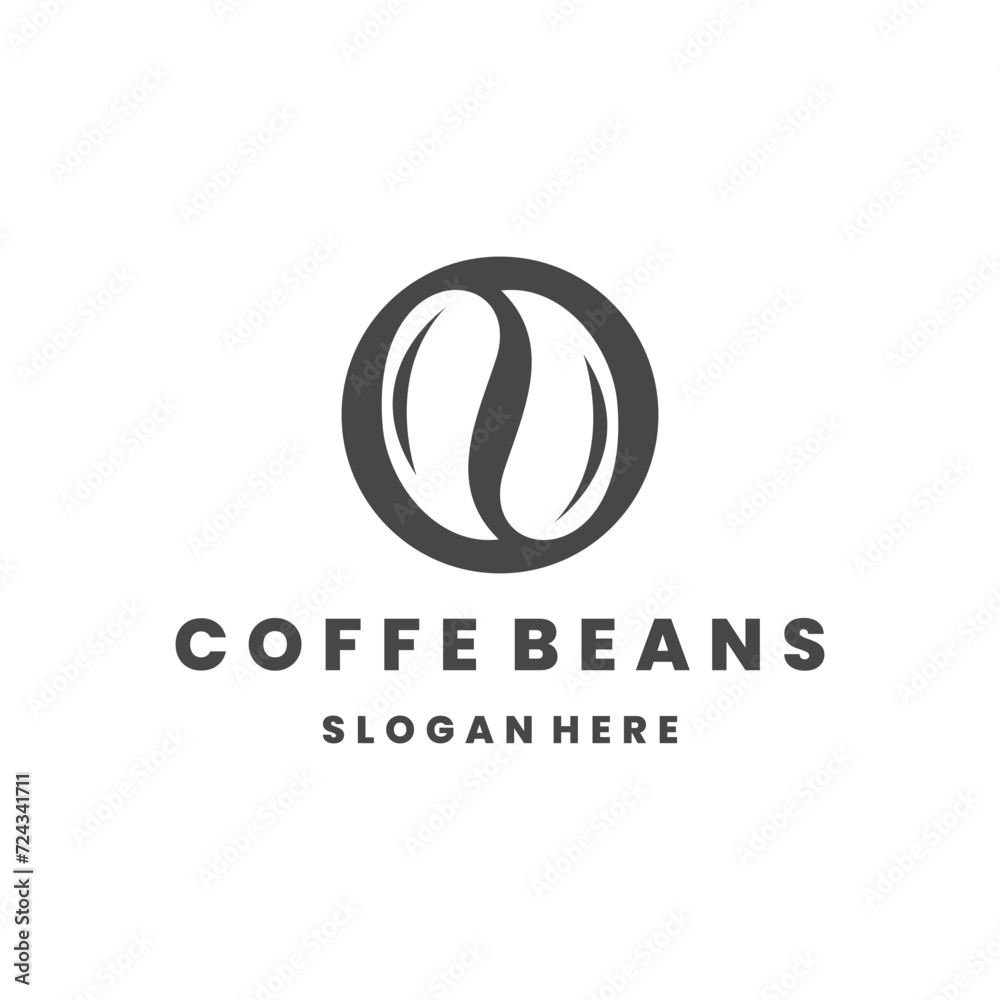 Coffe beans logo template vector illustration design Coffe beans logo template vector illustration design