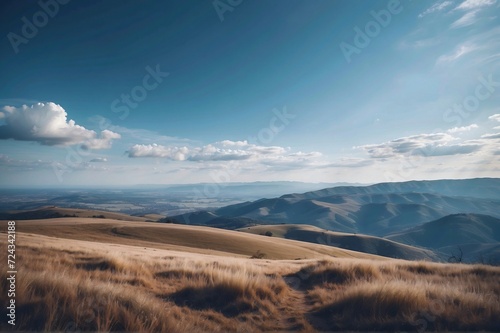 Beautiful view of landscape against blue sky