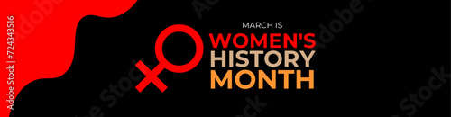 Women's History month is observed every year in March, is an annual declared month that highlights the contributions of women to events in history and contemporary society. Vector illustration photo