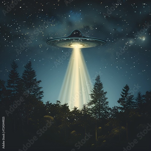 UFO Emitting Light Beam