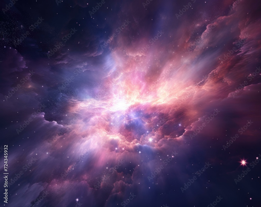 Nebula in the space. Generative AI.