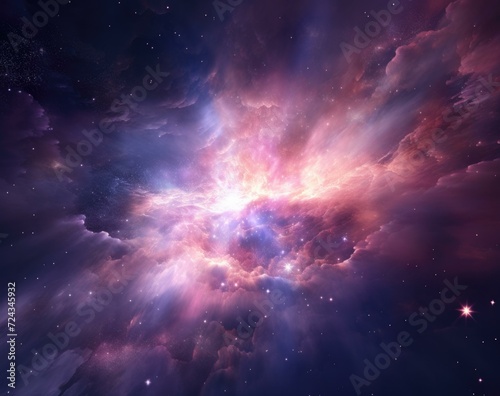 Nebula in the space. Generative AI.