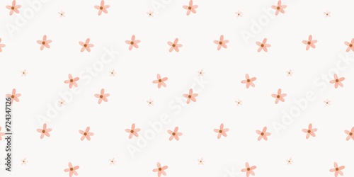 pink flower watercolor background. cute flower seamless pattern
