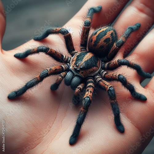 A tarantula in my hand. Spider gigant