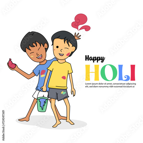  The playfulness and enthusiasm of these boys encapsulate the essence of Holi, a celebration that transcends age, fostering unity and the triumph of joy over differences