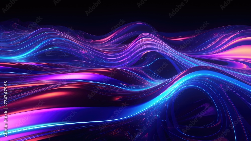 Fototapeta premium This computer-generated image depicts a dynamic wave of light in a mesmerizing display.