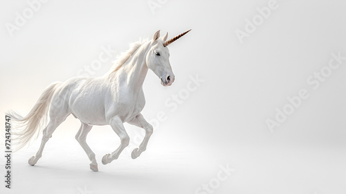 A white horse on white background  generative ai