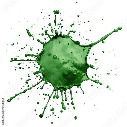 Green color Blot, isolated PNG object