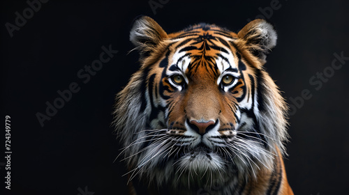 Sumatran tiger looking at the camerata walking, cool Sumatra tiger roar, Angry tiger, Sumatran tiger (Panthera Tigris Sumatra) beautiful animal and his portrait, Generative Ai,  © Saleem