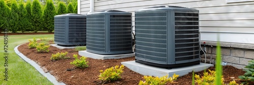 HVAC concept with air conditioning units outdoors  photo