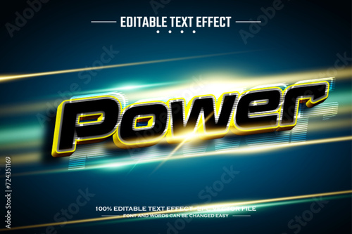 Power 3D editable text effect template