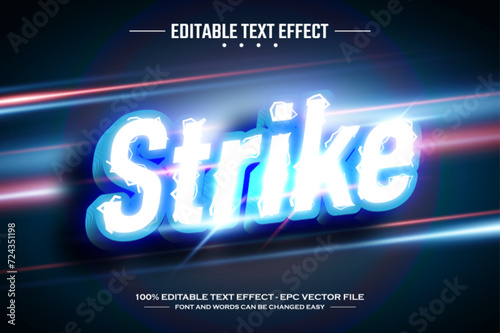 Strike 3D editable text effect template