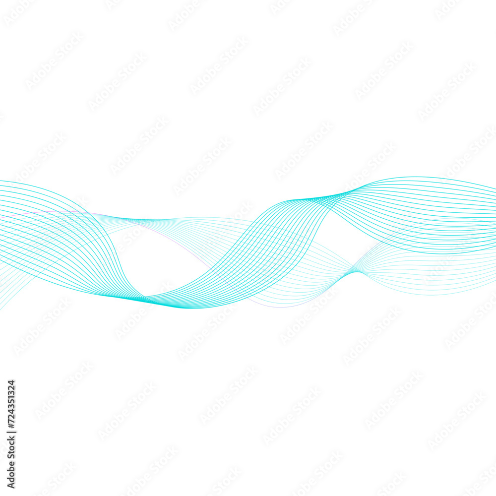 Abstract Gradient Wavy Line Decoration