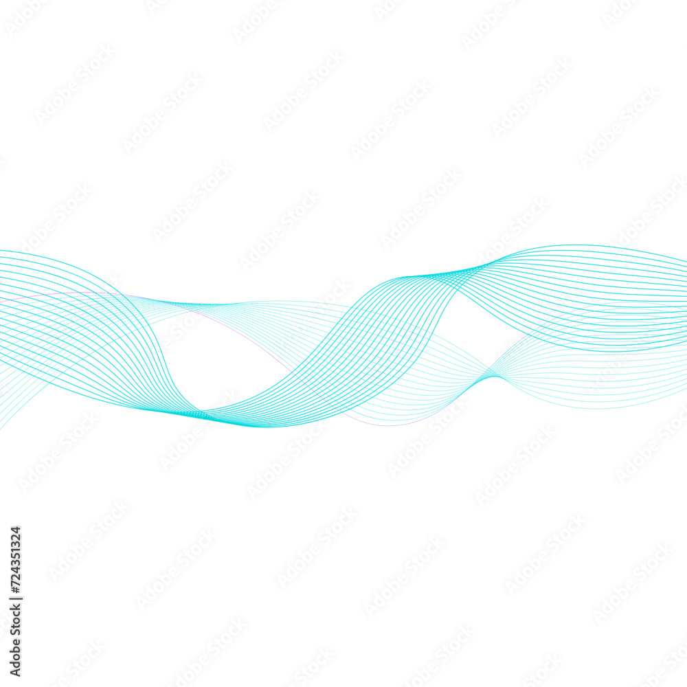 Fototapeta premium Abstract Gradient Wavy Line Decoration