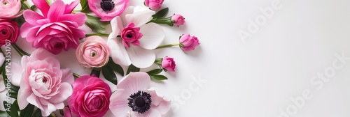 Pink wedding flowers on solid background © Brian