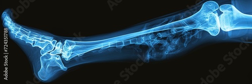 x-ray of a leg with knee, ankle, shin, heel, and foot