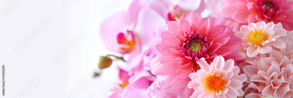 Pink wedding flowers on solid background Pink wedding flowers on solid background