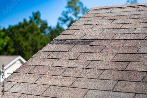 Roof damage after storm.
