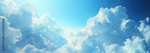 Blue sky background with clouds and wind © Huong