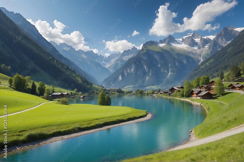 Beautiful view of landscape near Zell Am See in the Kaprun region, Salzburg, Austria Beautiful view of landscape near Zell Am See in the Kaprun region, Salzburg, Austria