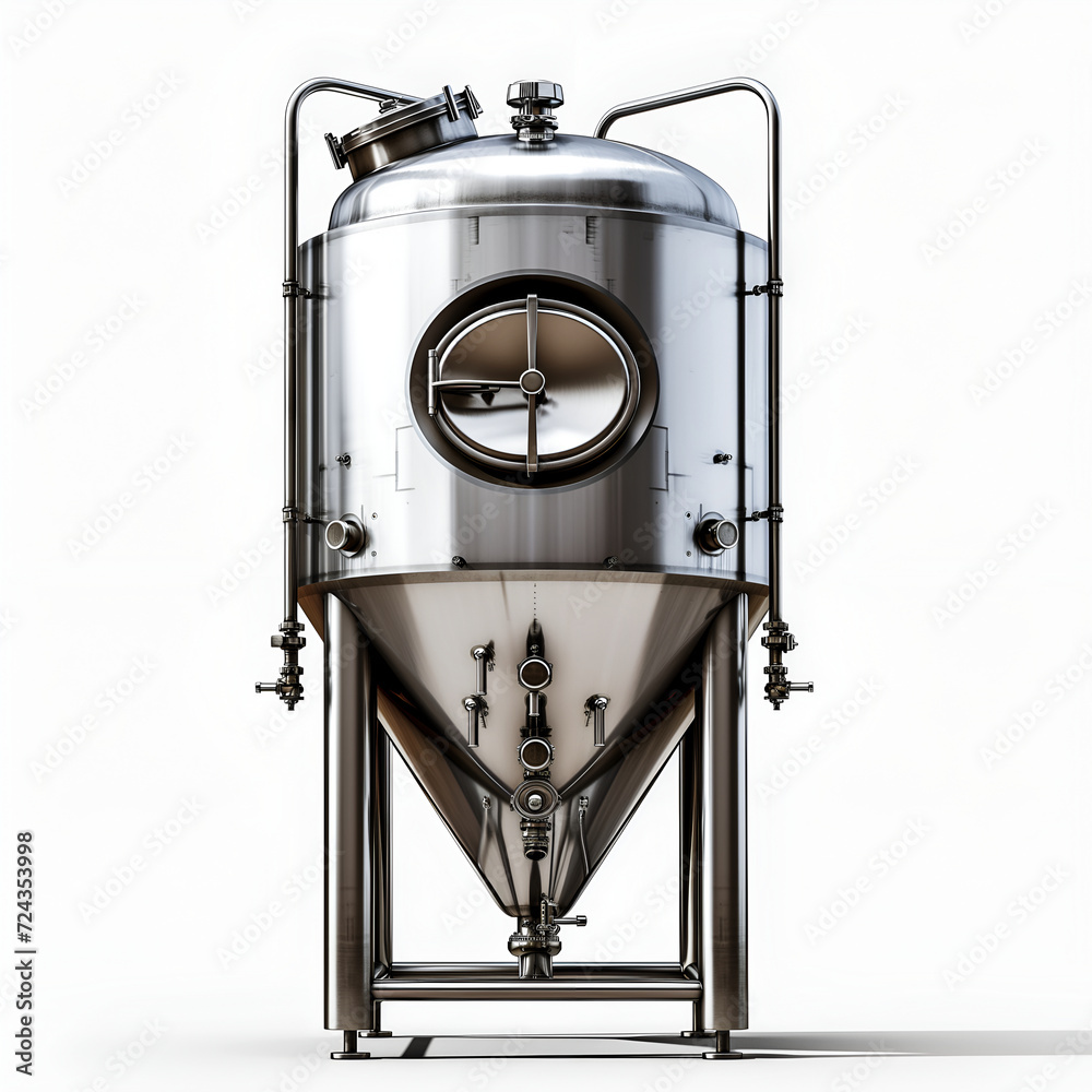 beer fermentation tank isolated on white background