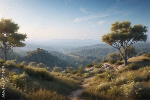 Beautiful view of landscape against clear sky