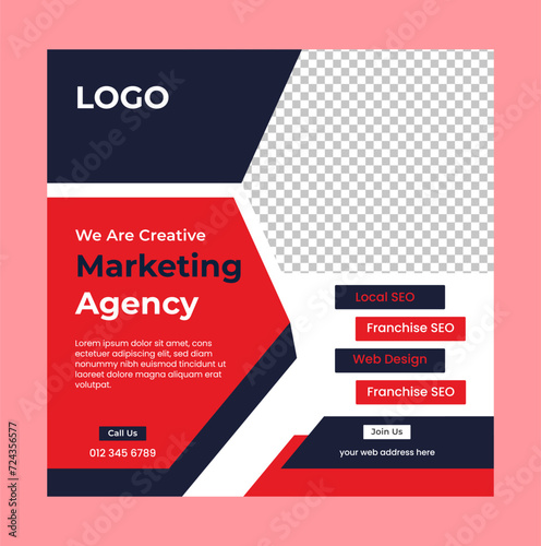 business webinar and corporate social media post template