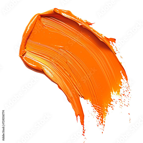 Orange color smear, isolated PNG object
