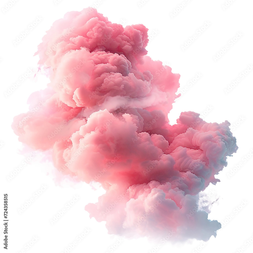 pink cloud, isolated PNG object