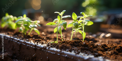 Planting seedling in soil